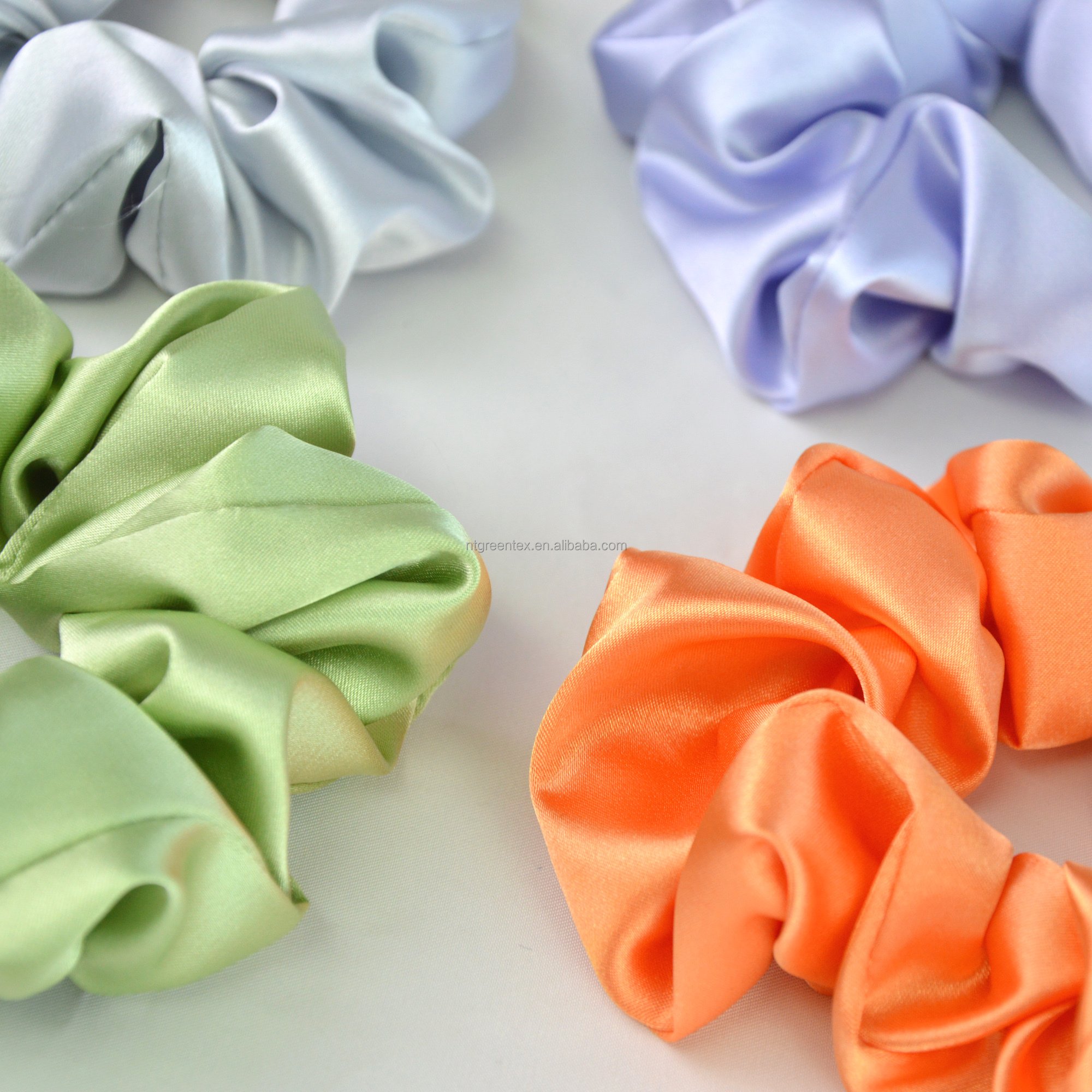High Quality Luxury 3.5CM Scrunchie Silk Satin Ponytail Hair Scrunchies Ties Elastic Hair Bands For Women Girls