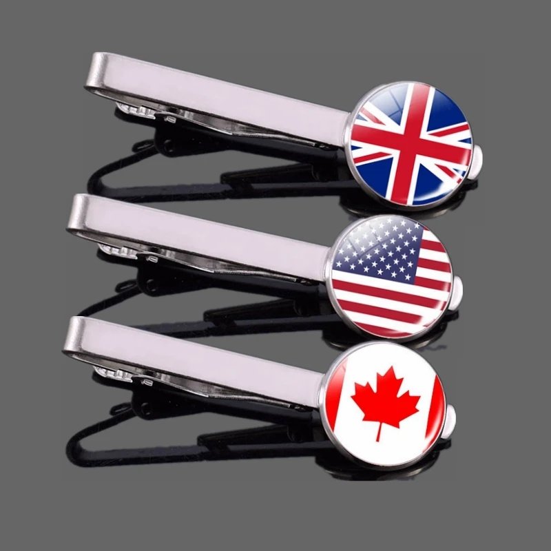 manufacturer personalized tie clips with logo men tie bars pins custom design 287 country flag tie clip for men