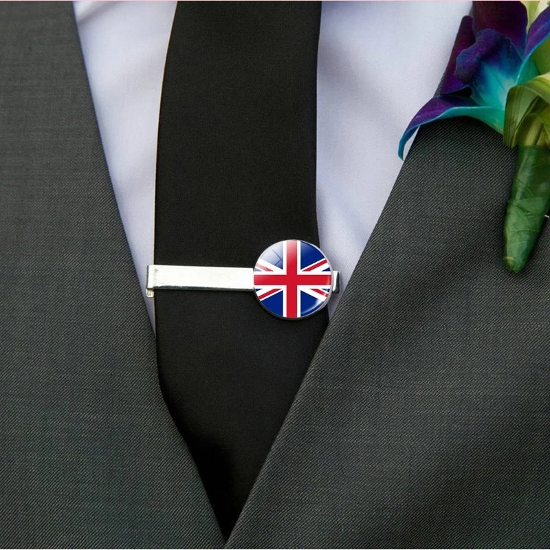 manufacturer personalized tie clips with logo men tie bars pins custom design 287 country flag tie clip for men