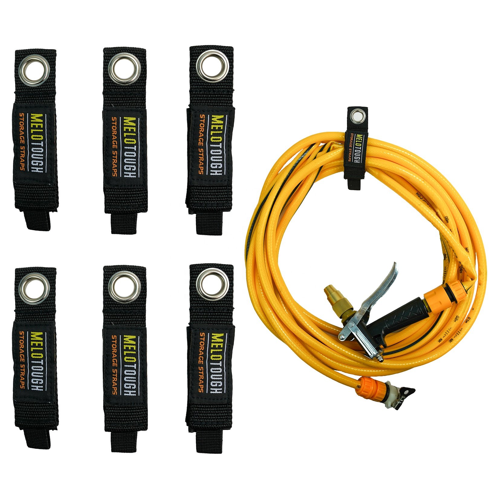 Hot Selling Hook And Loop Double Layer Black Adjustable Non-slip Cable Tie With Metal Buckle