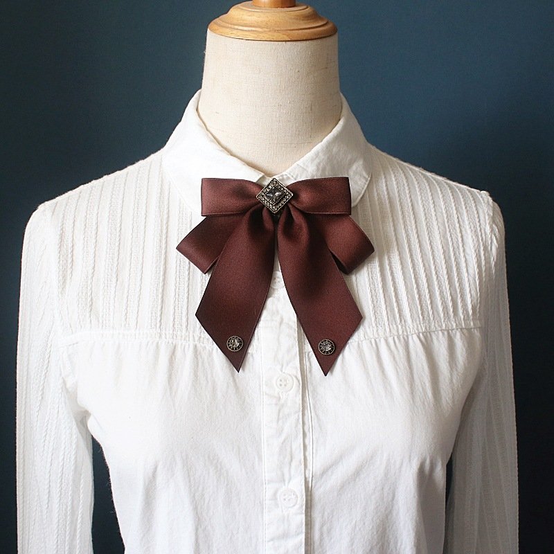 Coffee Brown Color Satin Bowties Bow Tie Luxury Bowtie Collection For Woman