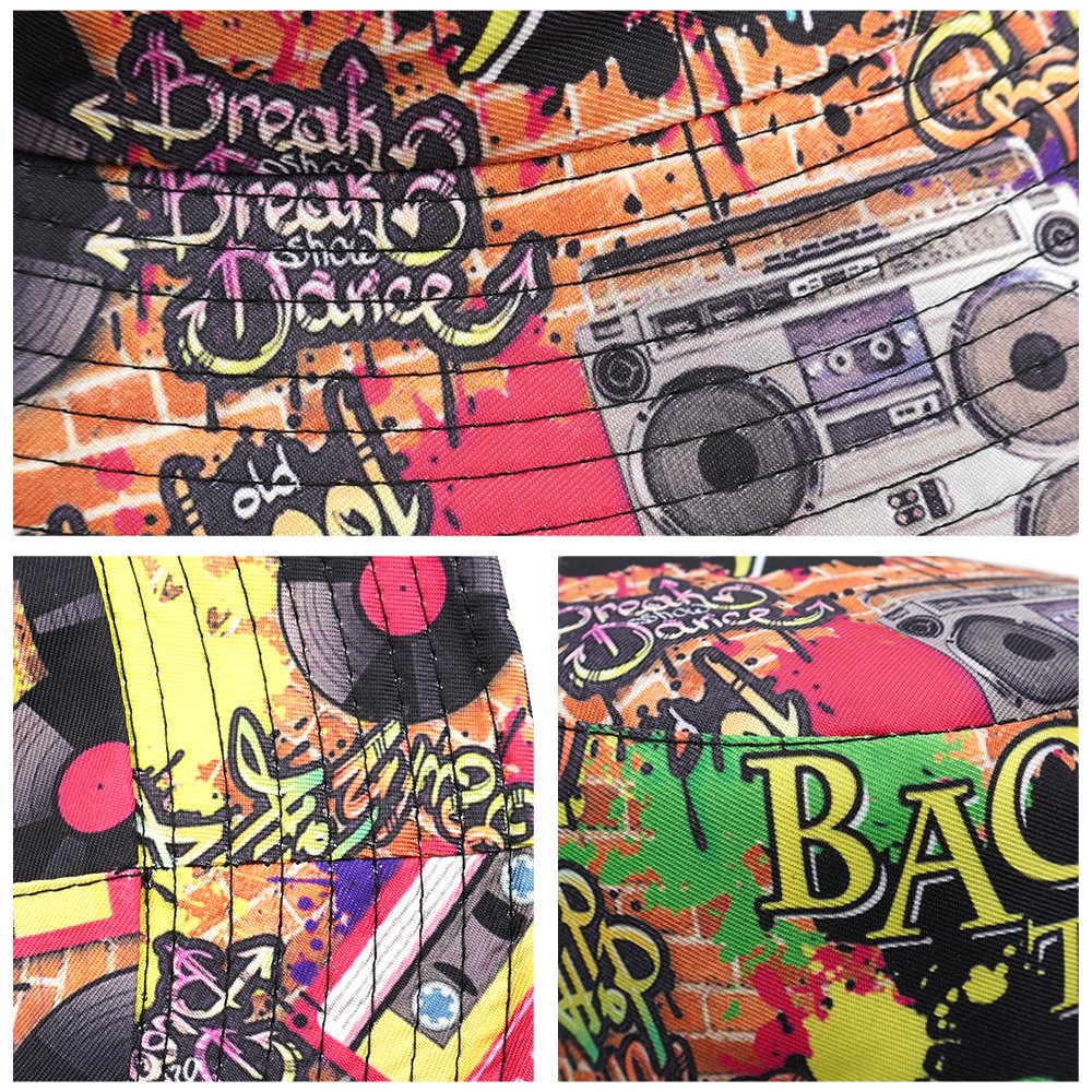 Custom Double-Sided Bucket Hat All Over Printing Vintage Disco Fisherman Hat Custom Reversible Sublimation Printing Tie Dyed Hat