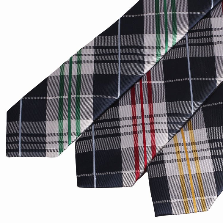OEM/ODM Newest Popular Classic Business Necktie Wholesale Low MOQ Cheap Plaid Pattern Business Polyester Ties For Fashion Men
