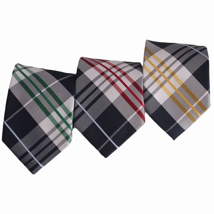 OEM/ODM Newest Popular Classic Business Necktie Wholesale Low MOQ Cheap Plaid Pattern Business Polyester Ties For Fashion Men
