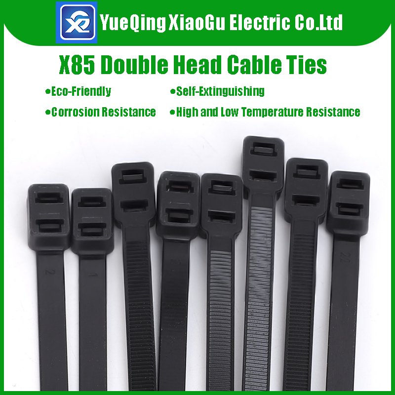 Ready to Ship High Quality Self-Locking Plastic Nylon Zip Tie X85 Double Head Cable Ties