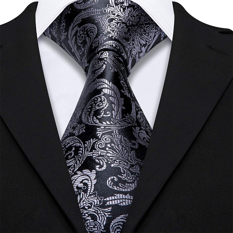OEM Custom Label Paisley Tie Gift Box Men Silk Necktie Cheap Polyester Silk Paisley Necktie Ties Men