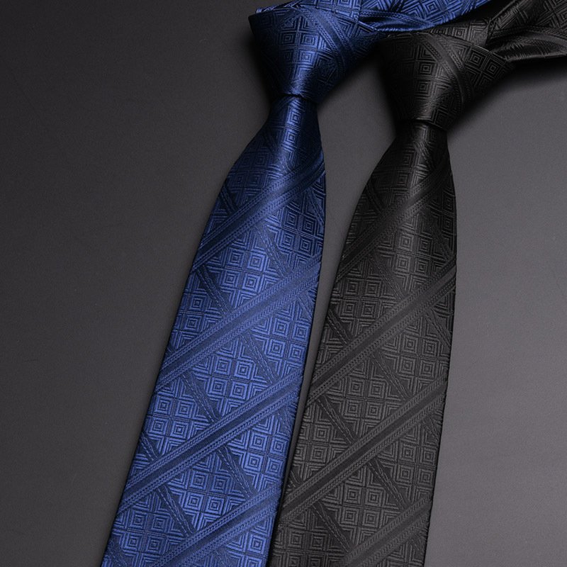 New 8CM black grey tie groom wedding tie diagonal striped suit accessories hand tie wholesale stock