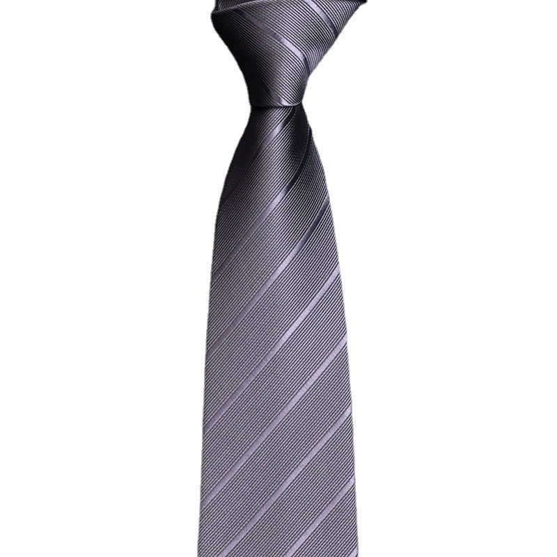 New 8CM black grey tie groom wedding tie diagonal striped suit accessories hand tie wholesale stock