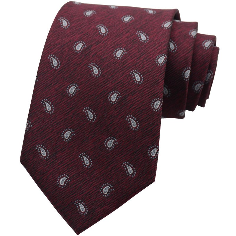 Tie men's formal dress vintage new wine red 8CM hand type business work students professional wear