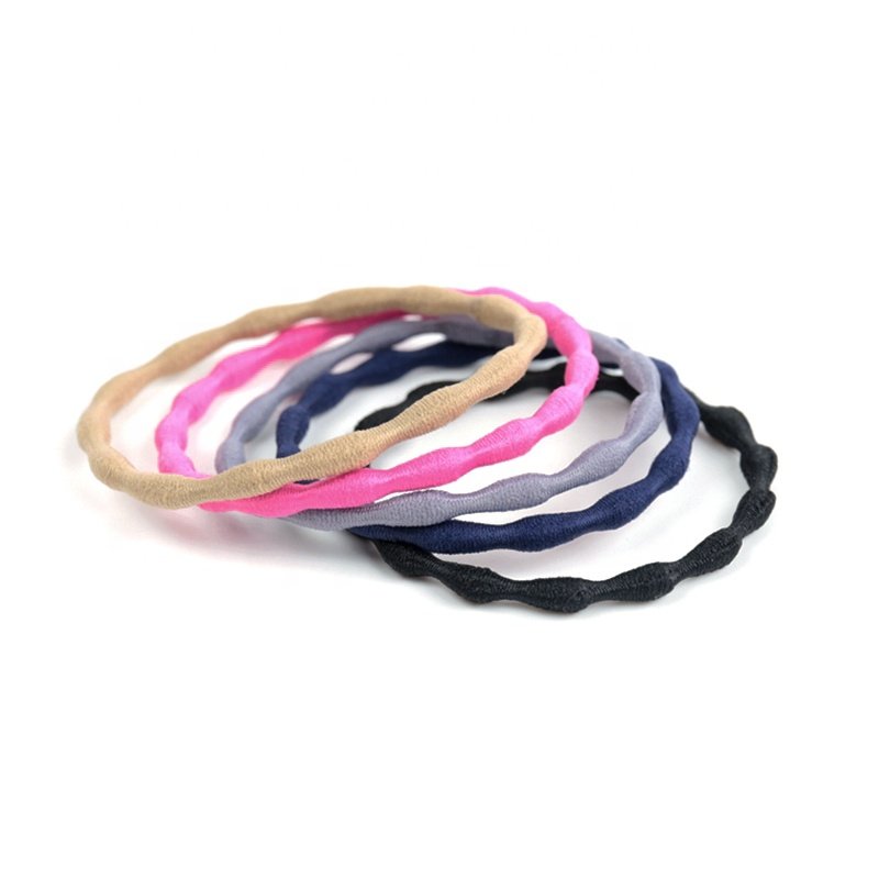 KKNEKKI 2021 Korea Ins Knitted Seamless No Crease Set Hair Rope Band Silk Hair Scrunchies For Women