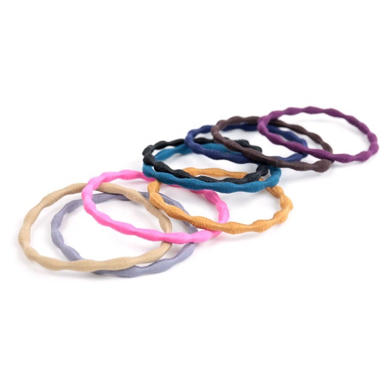 KKNEKKI 2021 Korea Ins Knitted Seamless No Crease Set Hair Rope Band Silk Hair Scrunchies For Women