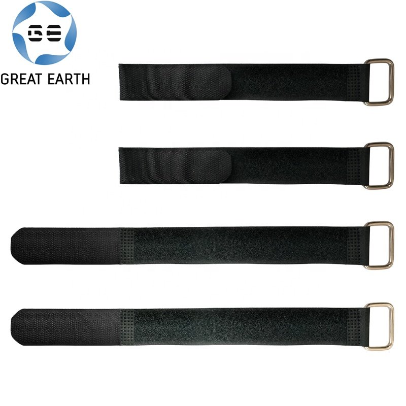 Adjustable Hook and Loop Strap Fasteners Tape Customizable Hook and Loop Cable Tie with Metal Buckle