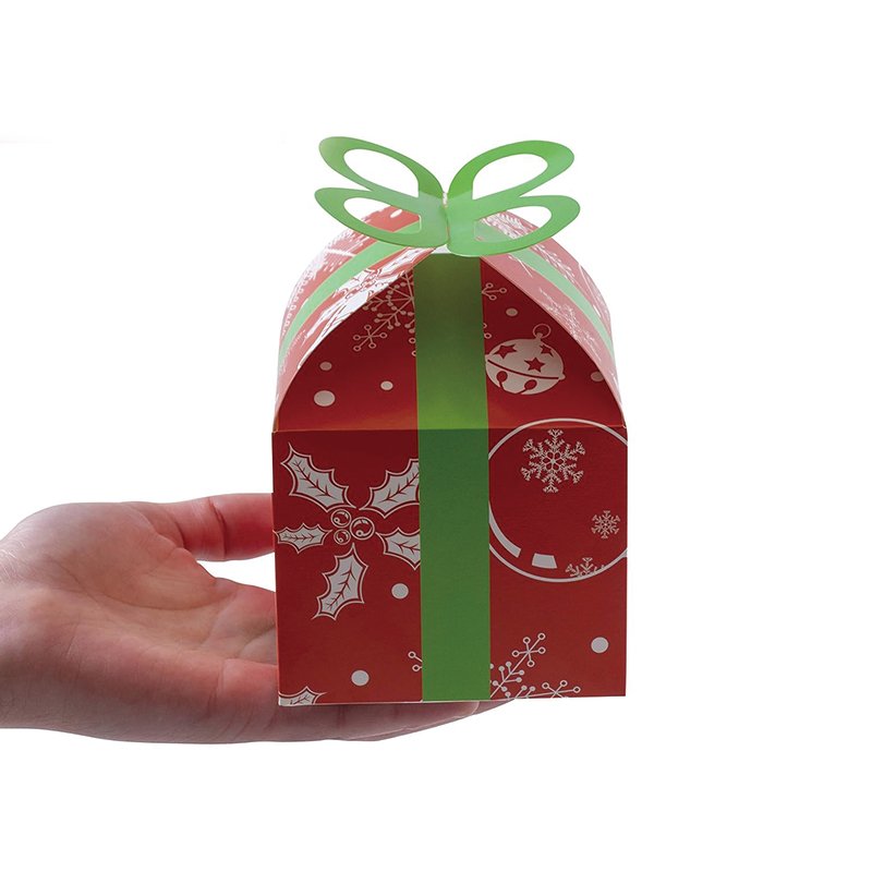 Christmas Santa Claus Snowman Gift Box Coated Paper with Sweet Candy Cookies Packaging Matt Lamination UV Coating Tied Ribbon