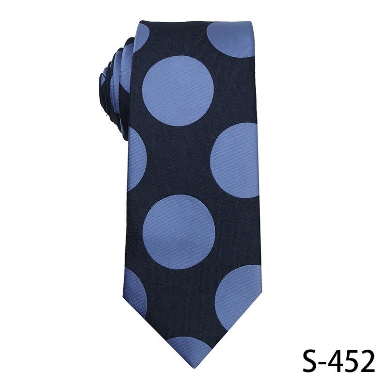 Navy Blue 1200 Needle Woven Neckties, Italian Silk Fabric Polyester Neckties, Mens Floral Ties , Ties For Men Striped And Dot