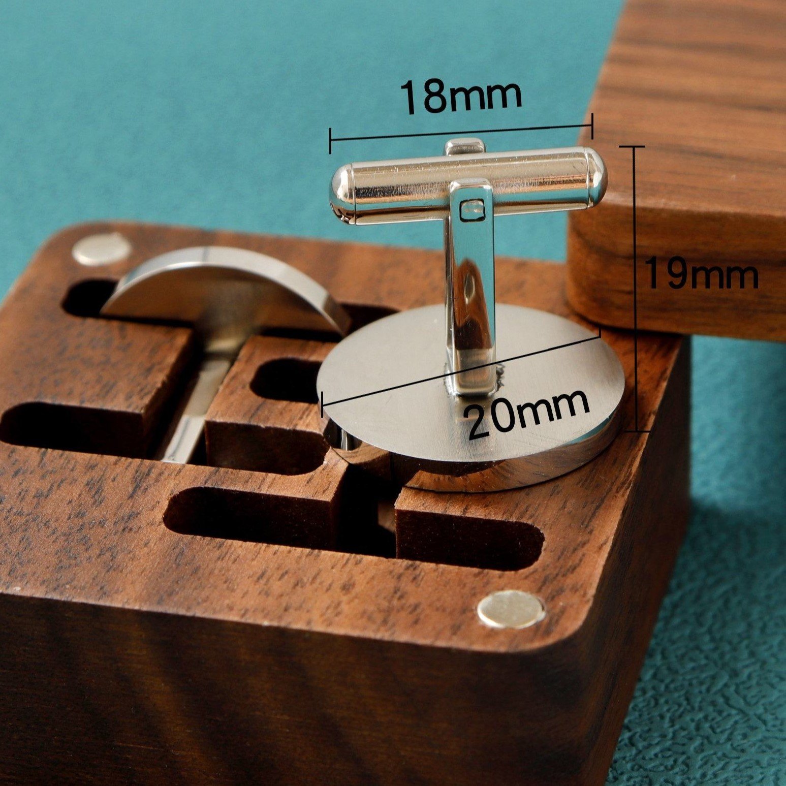 Jingrun Custom Logo cufflinks Engraved Wooden Box Optional personalized Cuff links for Groom groomsmen Wood Anniversary