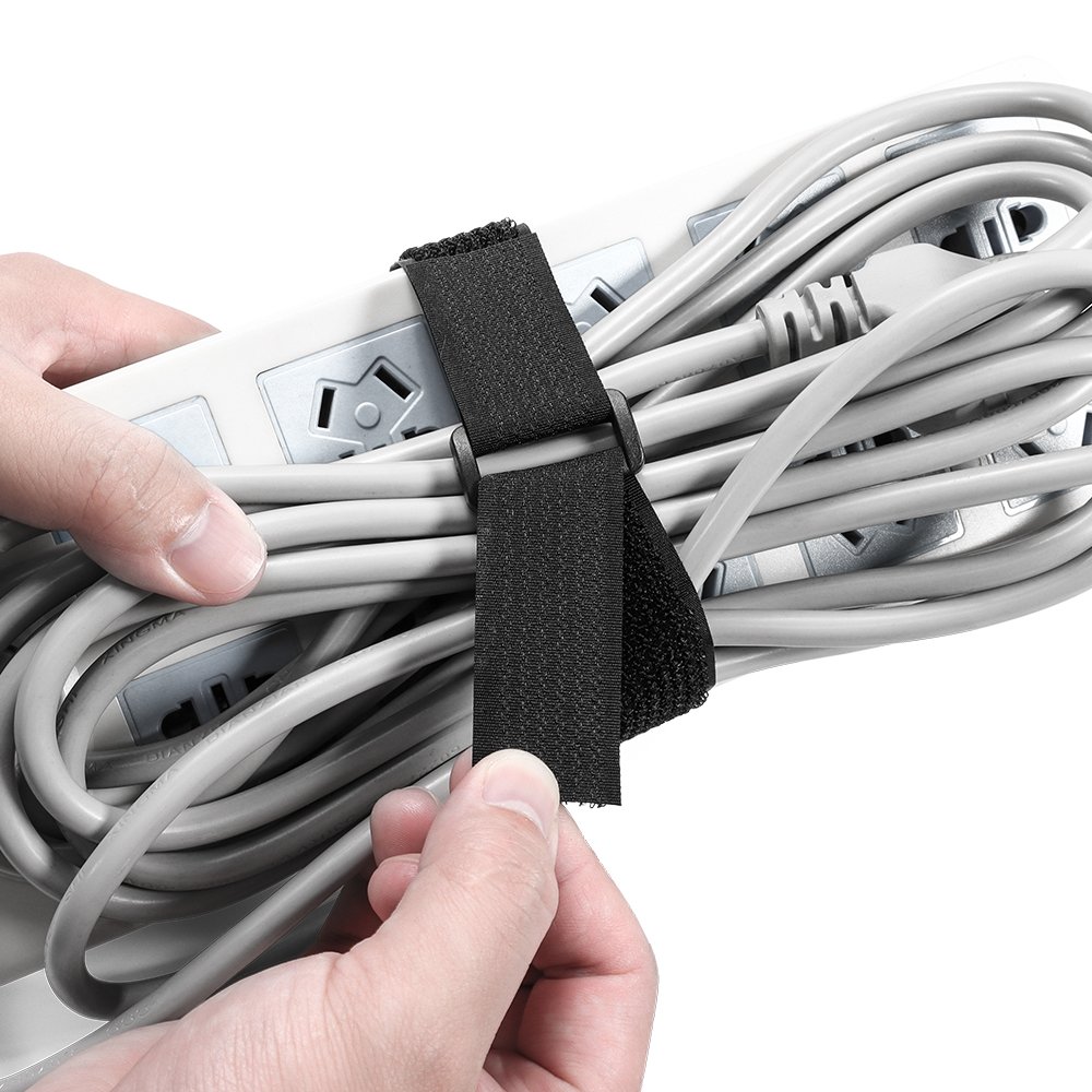 2 in 1 Hook and loop buckle strap Reusable Nylon Polyester Securing Cord Ties for Organizer or Storage