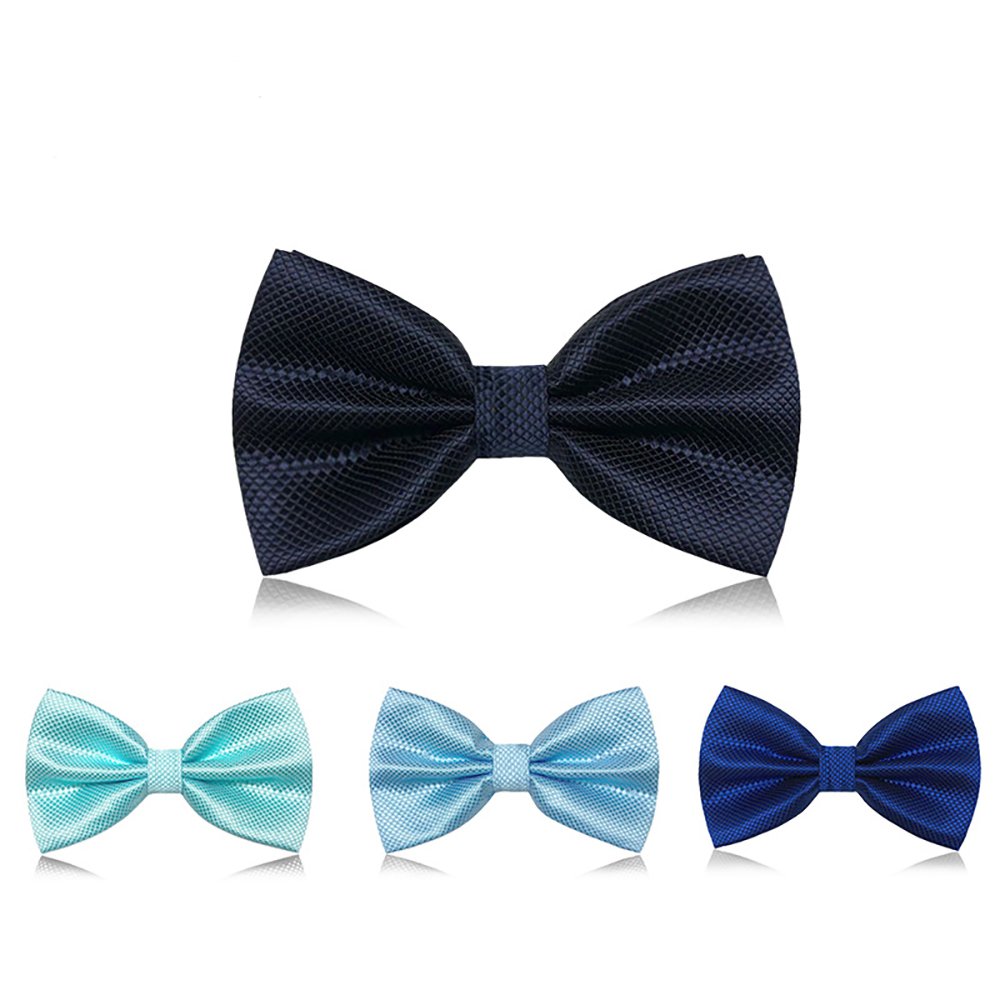 Wholesale Plain Black Mens Bowties Check Polyester Solid Color Bow Tie For men