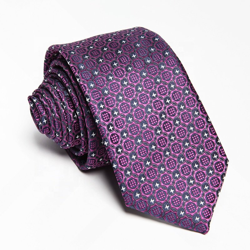 6cm high quality luxury Italian polyester necktie corbatas woven floral brown neck tie men's silk party formal ties for men