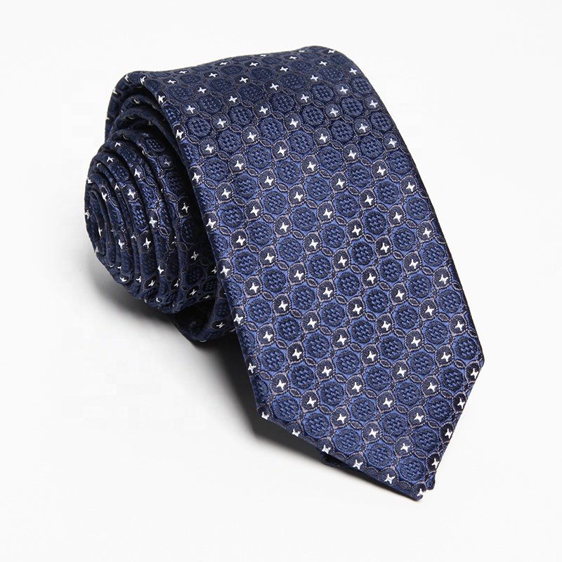 6cm high quality luxury Italian polyester necktie corbatas woven floral brown neck tie men's silk party formal ties for men