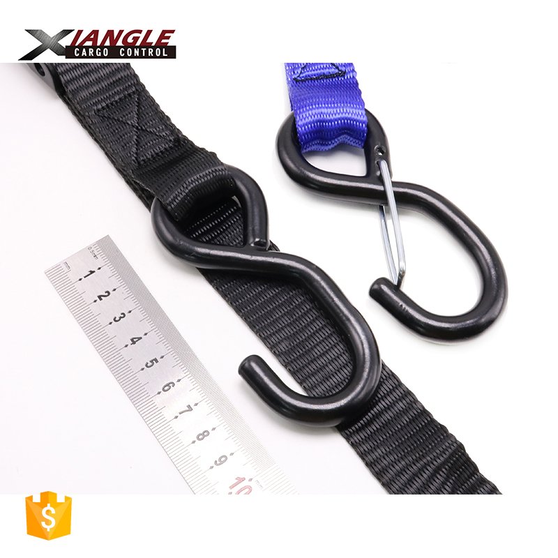 1inch dirt bikes metal cam buckle motorcycle tie down,ATV soft loop tie down strap ,S hook with lock motorcycle lashing straps