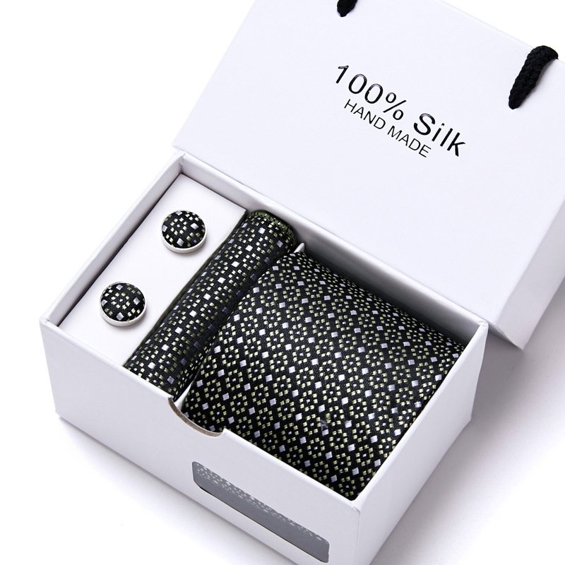 Wholesale Custom 100 Polyester Tie Pocket Square Tie Clip Cufflinks Necktie Gift Box Set Orange And Blue Ties For Men