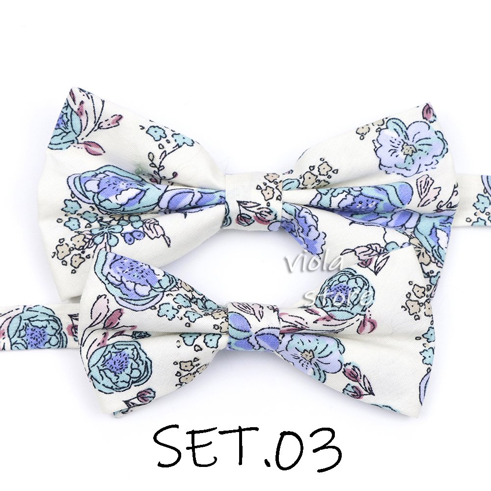 Fashion 22 Styles Floral Parent-Child Bowtie Sets 100% Cotton Men Kids Pet Butterfly Party Dinner Wedding Bow Tie Gift Accessory