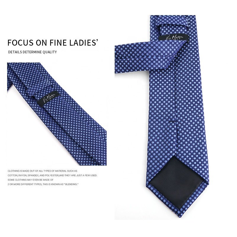 Luxury Italian mens hand made navy blue paisley 7.5cm neck ties high quality jacquard woven 100% polyester men's luxury ties
