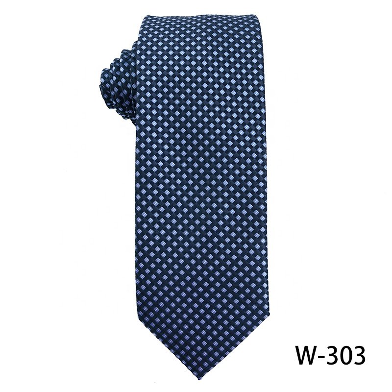 Luxury Italian mens hand made navy blue paisley 7.5cm neck ties high quality jacquard woven 100% polyester men's luxury ties