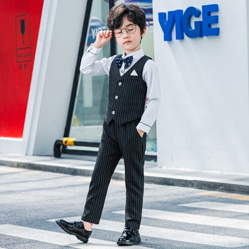WSG124 New Arrival 3pcs set with tie Clothes Suit for Weddings Children kids suit boy