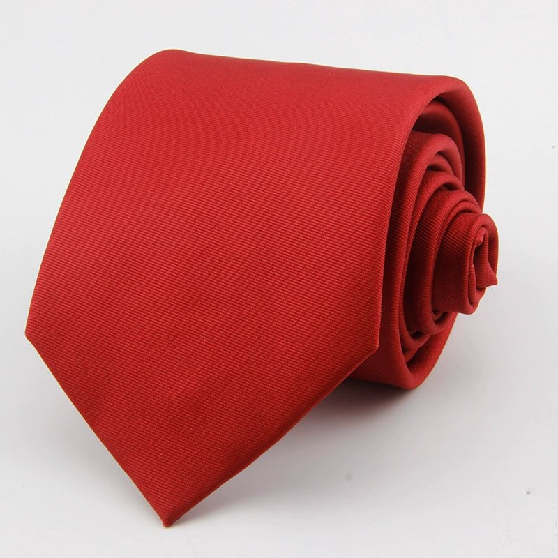 Men's Solid Color Polyester Tie Slimming Fashionable Business Ties Various Colors