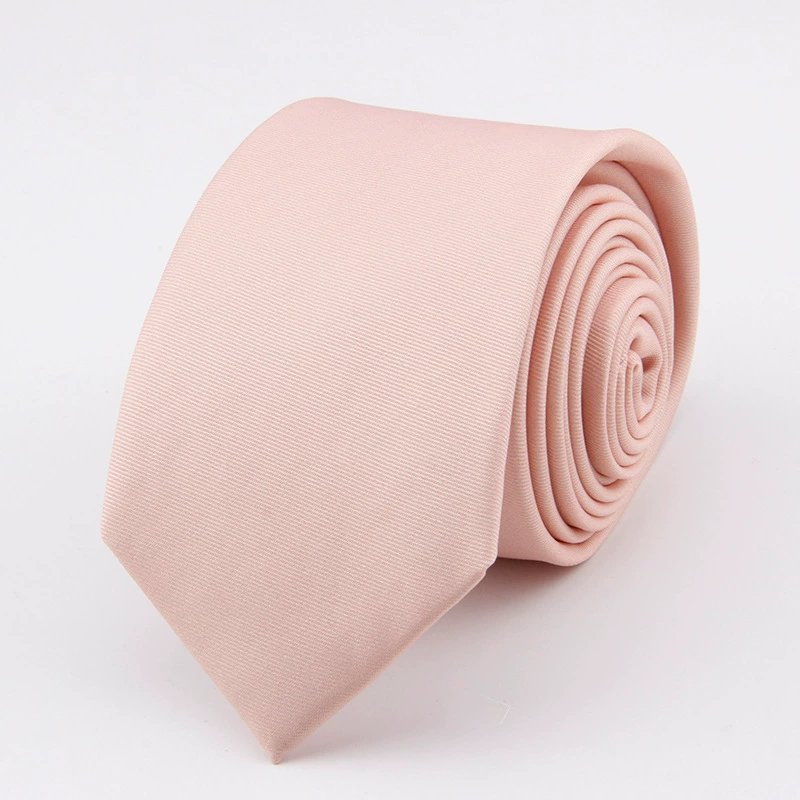 Men's Solid Color Polyester Tie Slimming Fashionable Business Ties Various Colors