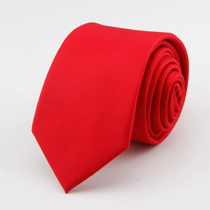 Men's Solid Color Polyester Tie Slimming Fashionable Business Ties Various Colors