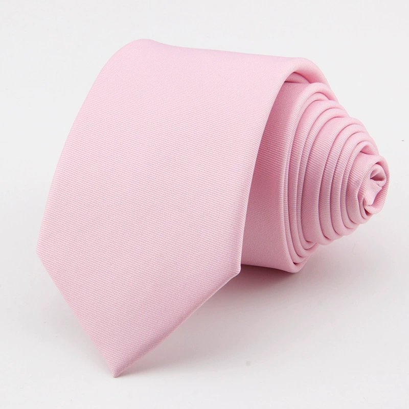 Men's Solid Color Polyester Tie Slimming Fashionable Business Ties Various Colors