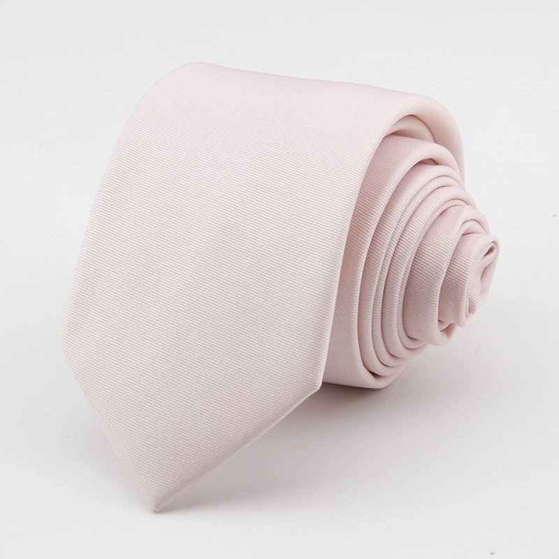 Men's Solid Color Polyester Tie Slimming Fashionable Business Ties Various Colors