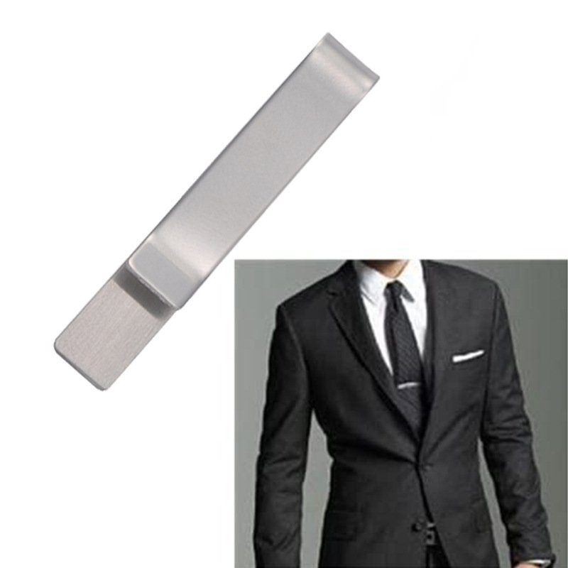 Factory Promotion Custom Personalized Logo Stainless Steel Polishing Brushing Tie Clip Ornament Cufflink Money Pen Clips For Men