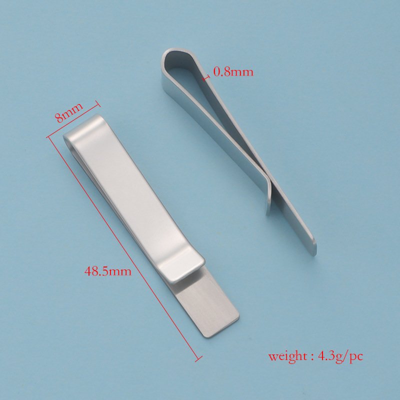 Factory Promotion Custom Personalized Logo Stainless Steel Polishing Brushing Tie Clip Ornament Cufflink Money Pen Clips For Men