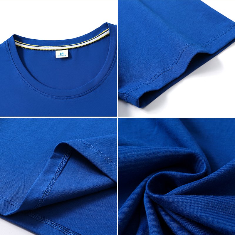 A grade quality plain mercerized cotton round neck t shirt for men and women cut fit t shirt anti-Shrink