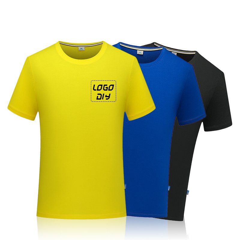 A grade quality plain mercerized cotton round neck t shirt for men and women cut fit t shirt anti-Shrink
