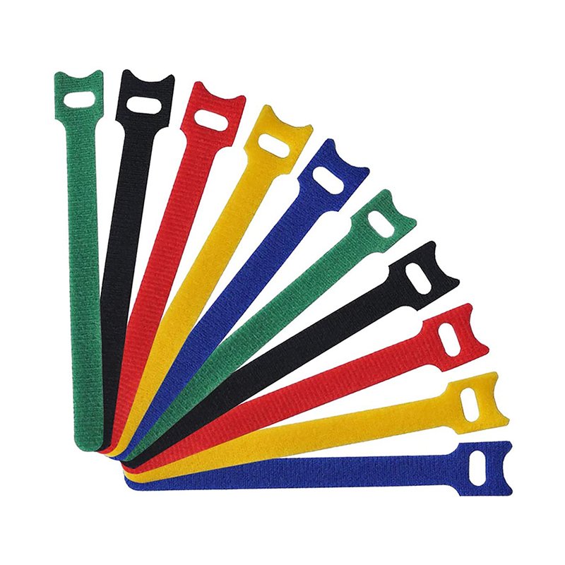 Nylon Polyester Cat Shaped Colorful 12*100 150 200 250 300 400 mm T Shape Self-Adhesive Hook & Loop Cable Tie Strap Fastener