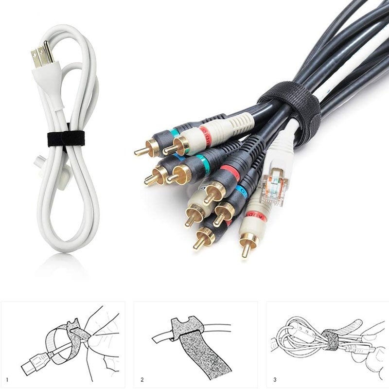 Nylon Polyester Cat Shaped Colorful 12*100 150 200 250 300 400 mm T Shape Self-Adhesive Hook & Loop Cable Tie Strap Fastener