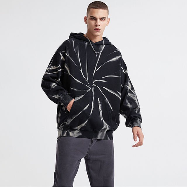 High quality unisex street hoodie Heavyweight hoodie French Terry acid wash tie-dye hoodie for men