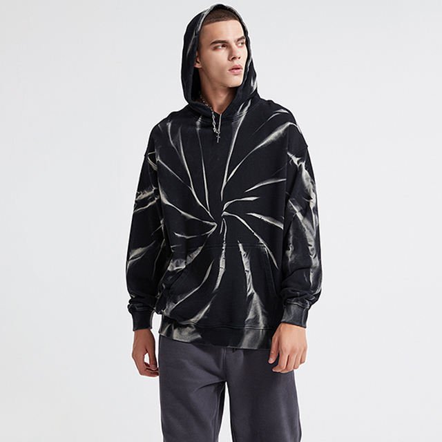 High quality unisex street hoodie Heavyweight hoodie French Terry acid wash tie-dye hoodie for men