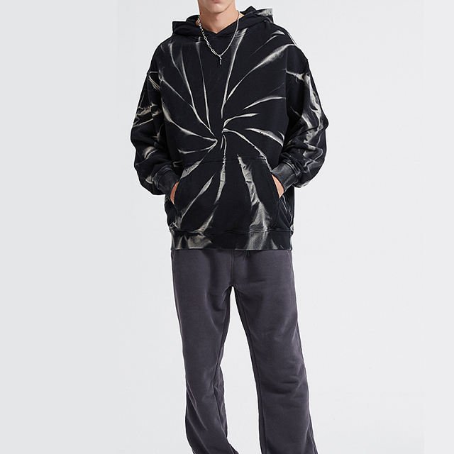 High quality unisex street hoodie Heavyweight hoodie French Terry acid wash tie-dye hoodie for men