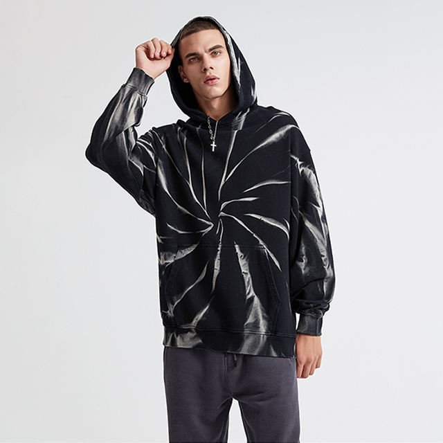 High quality unisex street hoodie Heavyweight hoodie French Terry acid wash tie-dye hoodie for men