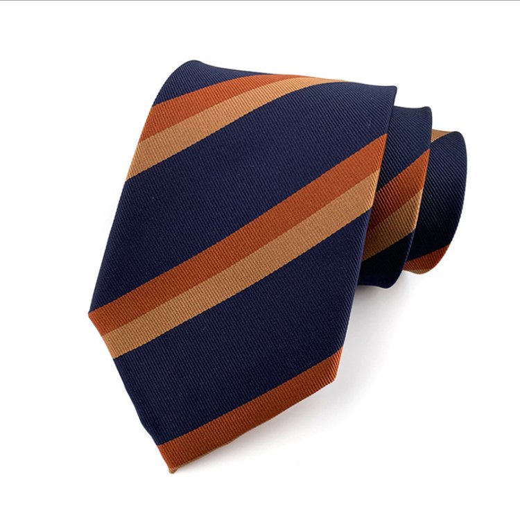 Casual Corbatas Hombres Striped Neck Ties For Men Polyester Woven Necktie Custom Logo Necktie