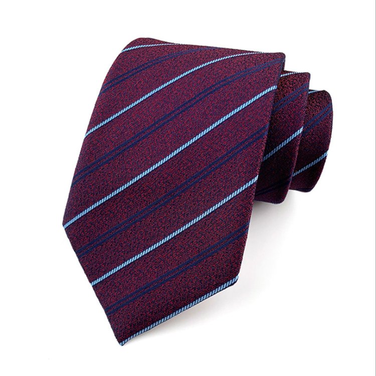 Casual Corbatas Hombres Striped Neck Ties For Men Polyester Woven Necktie Custom Logo Necktie