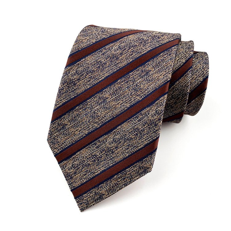 Casual Corbatas Hombres Striped Neck Ties For Men Polyester Woven Necktie Custom Logo Necktie