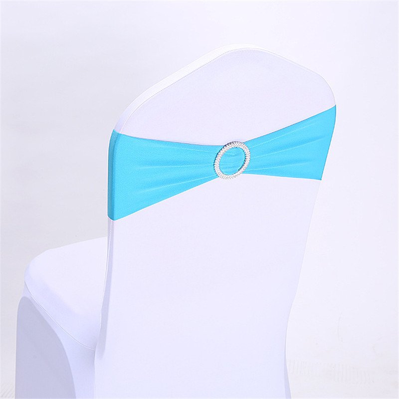 Stretch Chair Sashes Bows Elastic Chair Cover Bands Ties with Buckle Slider for Wedding Party Reception Events