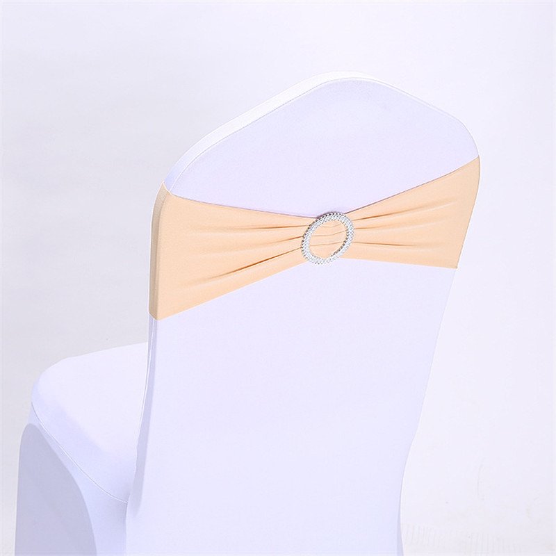 Stretch Chair Sashes Bows Elastic Chair Cover Bands Ties with Buckle Slider for Wedding Party Reception Events