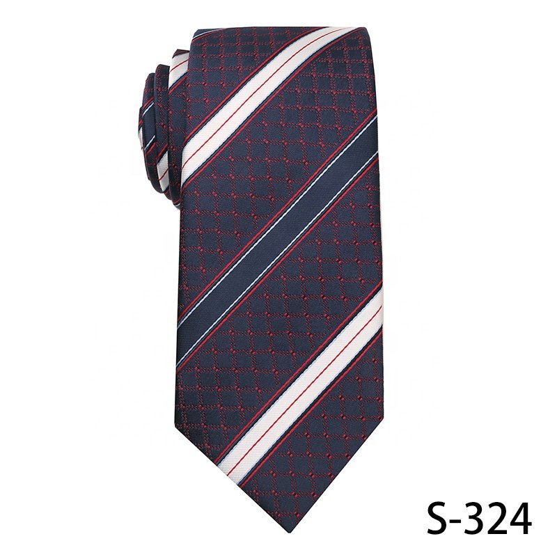 Navy Blue And Red Micro Fibre Necktie 100% Polyester Ties For Men Floral Neck Tie Paisley and Striped